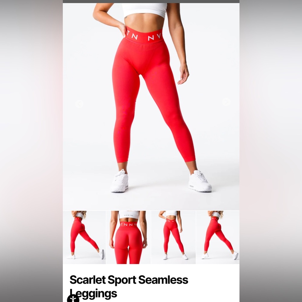 NVGTN Sport Seamless Leggings Scarlet - Picture 2 of 6